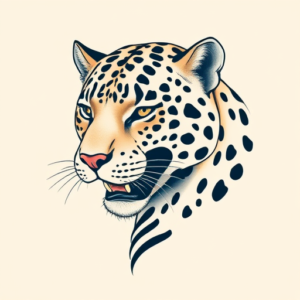 Pastel Jaguar Tattoo