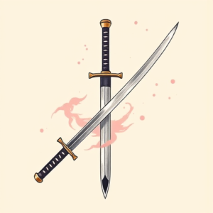 Pastel Katana Tattoo