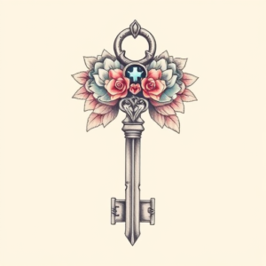 Pastel Key Tattoo