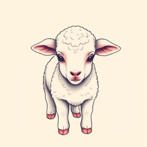 Pastel Lamb Tattoo