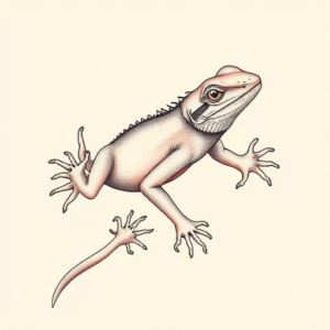 Pastel Lizard Tattoo