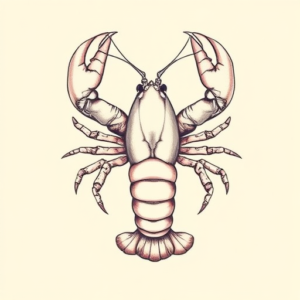 Pastel Lobster Tattoo