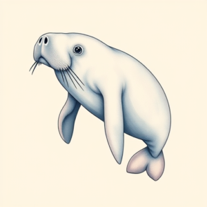 Pastel Manatee Tattoo