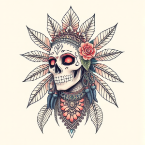 Pastel Mictlantecuhtli Tattoo