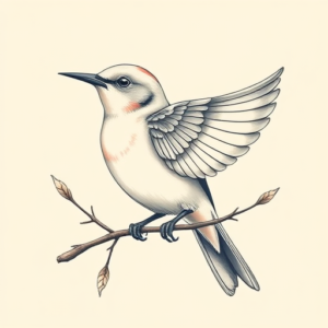 Pastel Mockingbird Tattoo