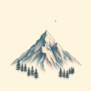 Pastel Mountain Tattoo