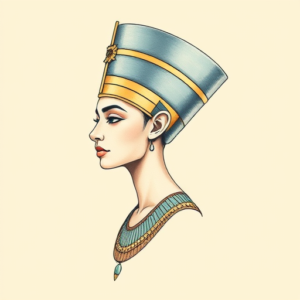 Pastel Nefertiti Tattoo