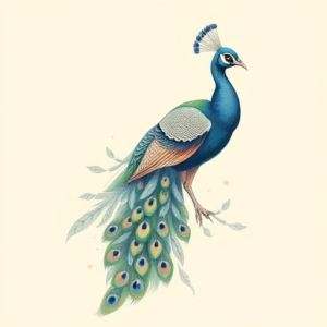Pastel Peacock Tattoo