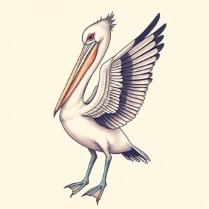Pastel Pelican Tattoo