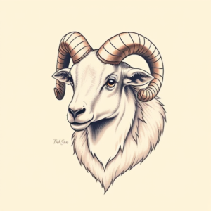 Pastel Ram Tattoo
