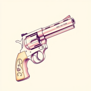 Pastel Revolver Tattoo