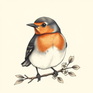 Pastel Robin Tattoo