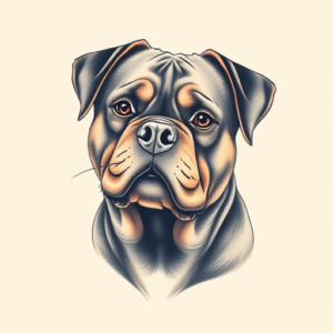 Pastel Rottweiler Tattoo