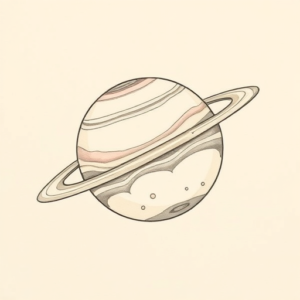 Pastel Saturn Tattoo