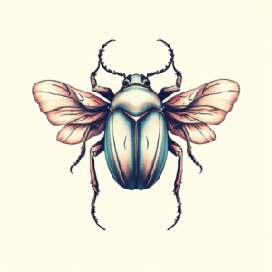 Pastel Scarab Tattoo