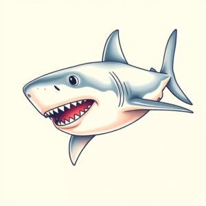Pastel Shark Tattoo