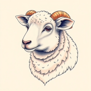 Pastel Sheep Tattoo
