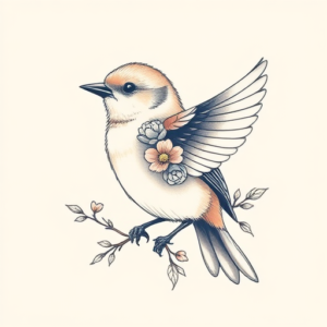 Pastel Sparrow Tattoo