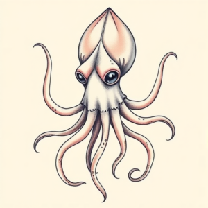Pastel Squid Tattoo