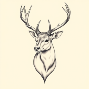Pastel Stag Tattoo