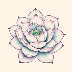 Pastel Succulent Tattoo
