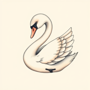 Pastel Swan Tattoo