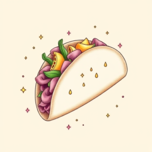Pastel Taco Tattoo