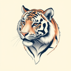 Pastel Tiger Tattoo