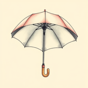 Pastel Umbrella Tattoo
