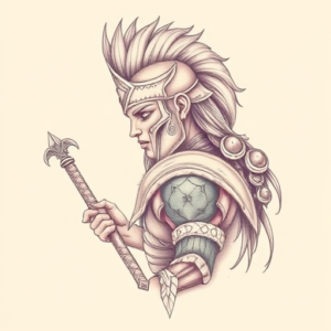 Pastel Warrior Tattoo