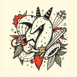 Patchwork Aries Tattoo