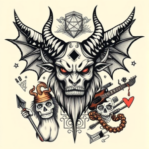 Patchwork Baphomet Tattoo