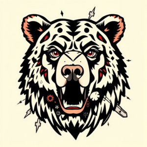 Patchwork Bear Tattoo