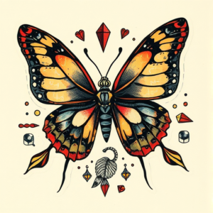 Patchwork Butterfly Tattoo