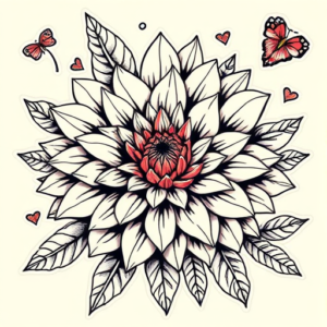 Patchwork Chrysanthemum Tattoo