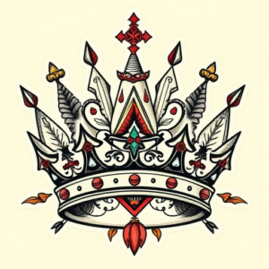 Patchwork Crown Tattoo