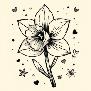 Patchwork Daffodil Tattoo