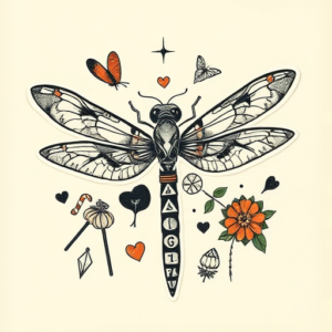 Patchwork Dragonfly Tattoo