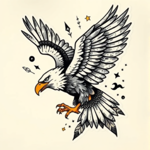 Patchwork Eagle Tattoo