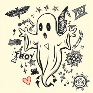 Patchwork Ghost Tattoo