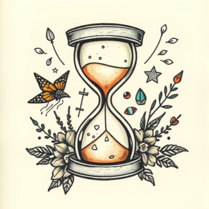 Patchwork Hourglass Tattoo