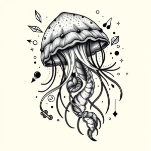 Patchwork Jellyfish Tattoo