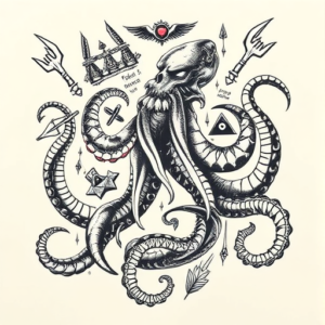 Patchwork Kraken Tattoo