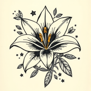 Patchwork Lily Tattoo