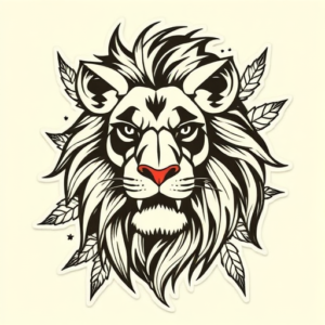 Patchwork Lion Tattoo