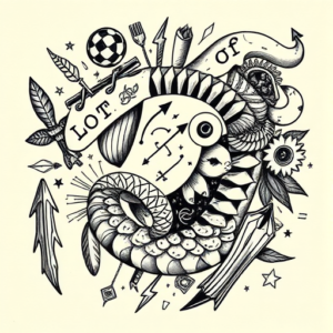 Patchwork Ouroboros Tattoo