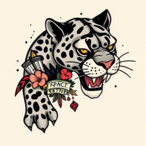 Patchwork Panther Tattoo