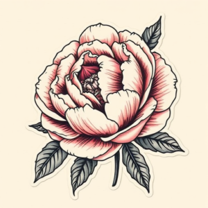Patchwork Peony Tattoo