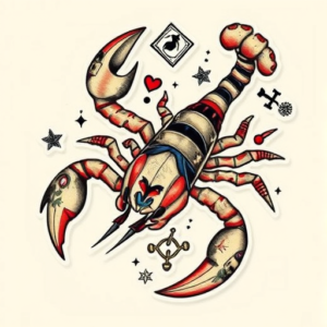 Patchwork Scorpion Tattoo