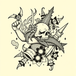 Patchwork Sisyphus Tattoo